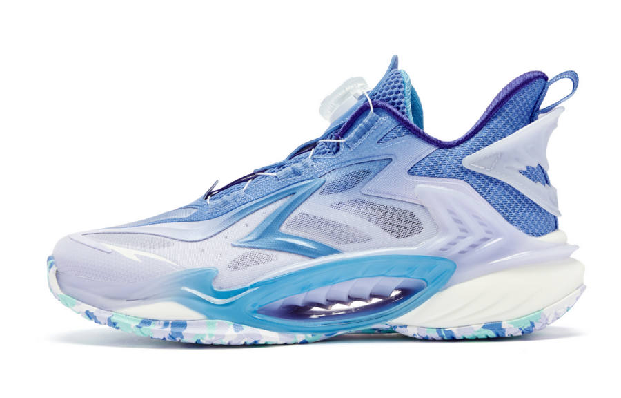 QIAODAN Shark Low top Basketball Shoes Sky Blue Teenagers