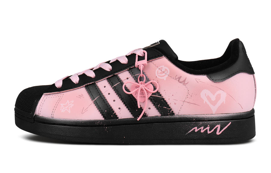 Adidas Originals Superstar 2 Abrasion Resistant Low top Kids' Skateboarding Shoes Pink Teenagers