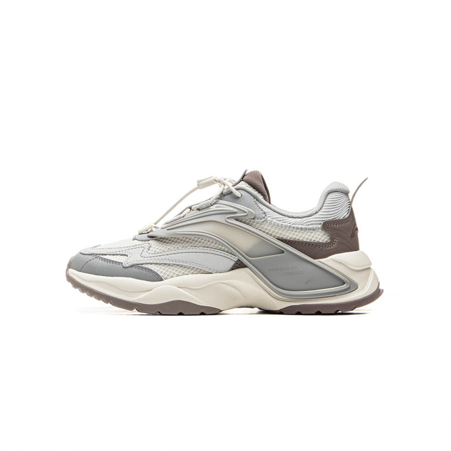 Li-Ning YOUNG Li Ning YOUNG Sports Life Collection Synthetic Leather Low top Kids Lifestyle Shoes Silver Birch Gray Kids'