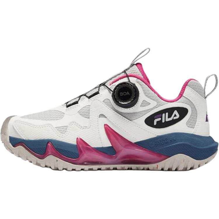 FILA KIDS Feile Tiger Paw Slip Resistant Anti Kick Cushioning Low top Kids' Training Shoes Lotus Gray Fragrance Snow