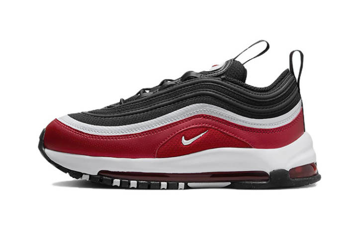 Nike Nike Air Max 97 SE Cushioning Abrasion Resistant Breathable Kids Lifestyle Shoes Red Black Children Aged 3 7 Years Old