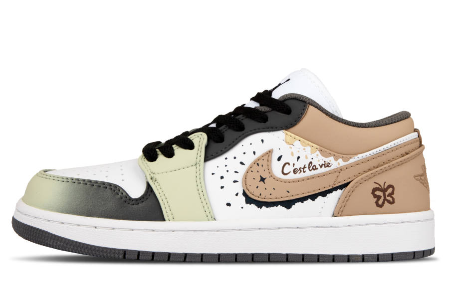 Jordan Jordan Air Jordan 1 Leather Individual Slip Resistant Abrasion Resistant Slip Resistant Abrasion Resistant Low top