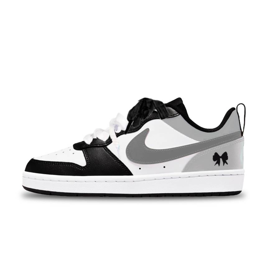 Nike Nike Court Borough Gray Knot Synthetic Leather Abrasion Resistant Low top Kids' Skateboarding Shoes Gray Unisex