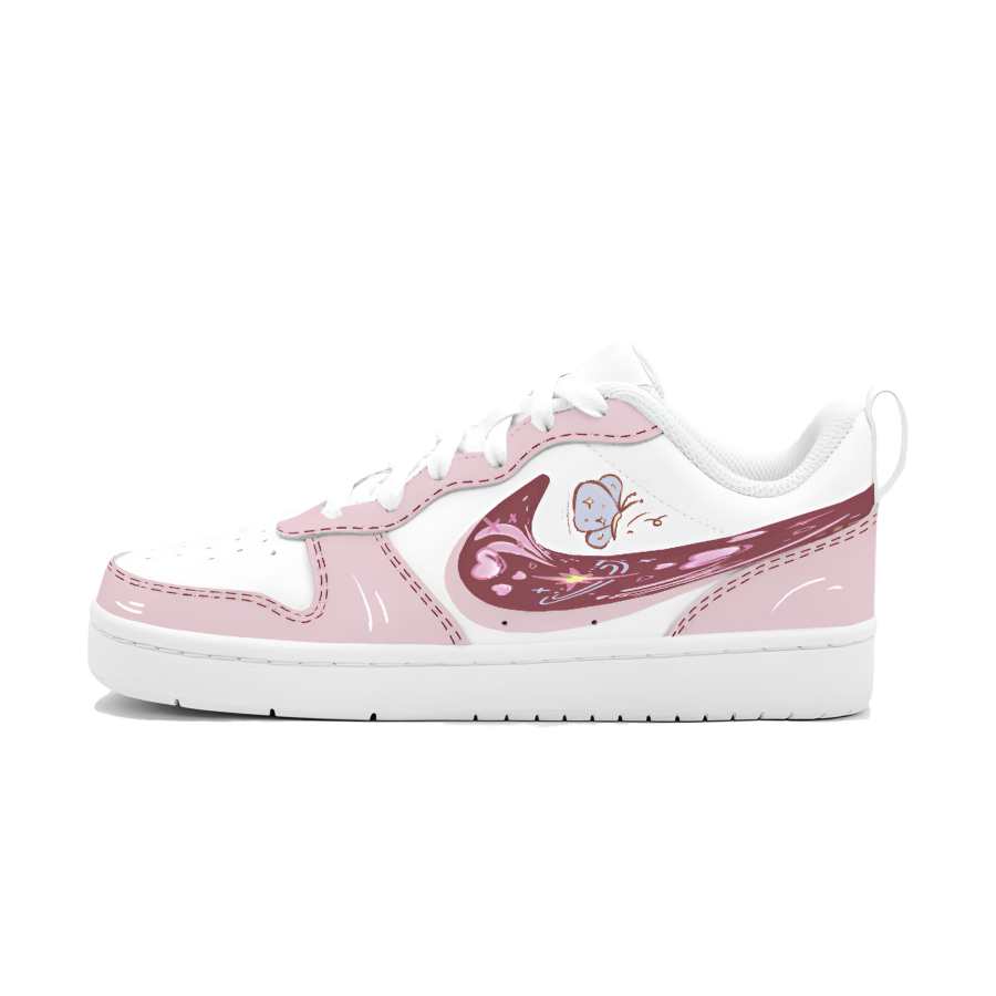 Nike Nike Court Borough Butterfly Love Leather Slip Resistant Cushioning Abrasion Resistant