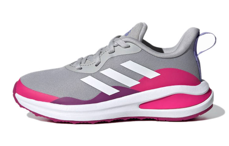 Adidas Adidas Fortarun Lace Running J Slip Resistant Cushioning Abrasion Resistant Low top Kids' Running Shoes Gray Pink