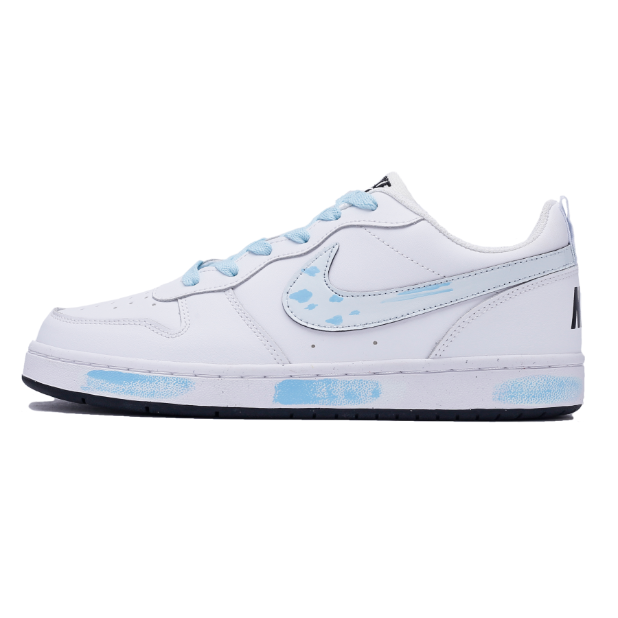 Nike Nike Court Borough Blue Sky And Mist Leather Anti Kick And Abrasion Resistant Low top Kids' Skateboarding Shoes Blue