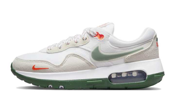 Nike Nike Air Max Motif Leather Cushioning Abrasion Resistant Low top Running Shoes White Gray Green Unisex