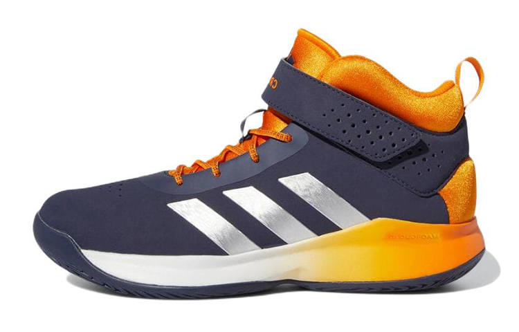 Adidas Adidas Cross Em Up 5 Slip Resistant Cushioning Abrasion Resistant Low top Children's Basketball Shoes Blue Orange Kids'