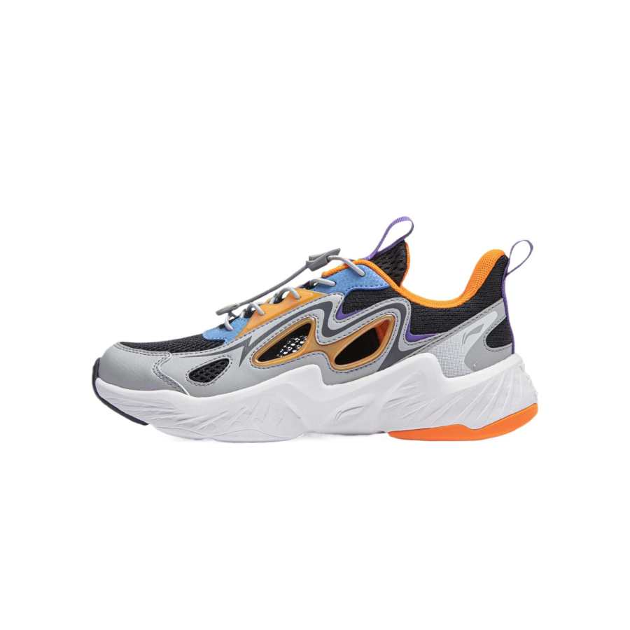 Li-Ning YOUNG Li Ning YOUNG Sportlife Synthetic Leather, Textile Breathable Low top Kids Lifestyle Shoes Brick Gray Black Kids'