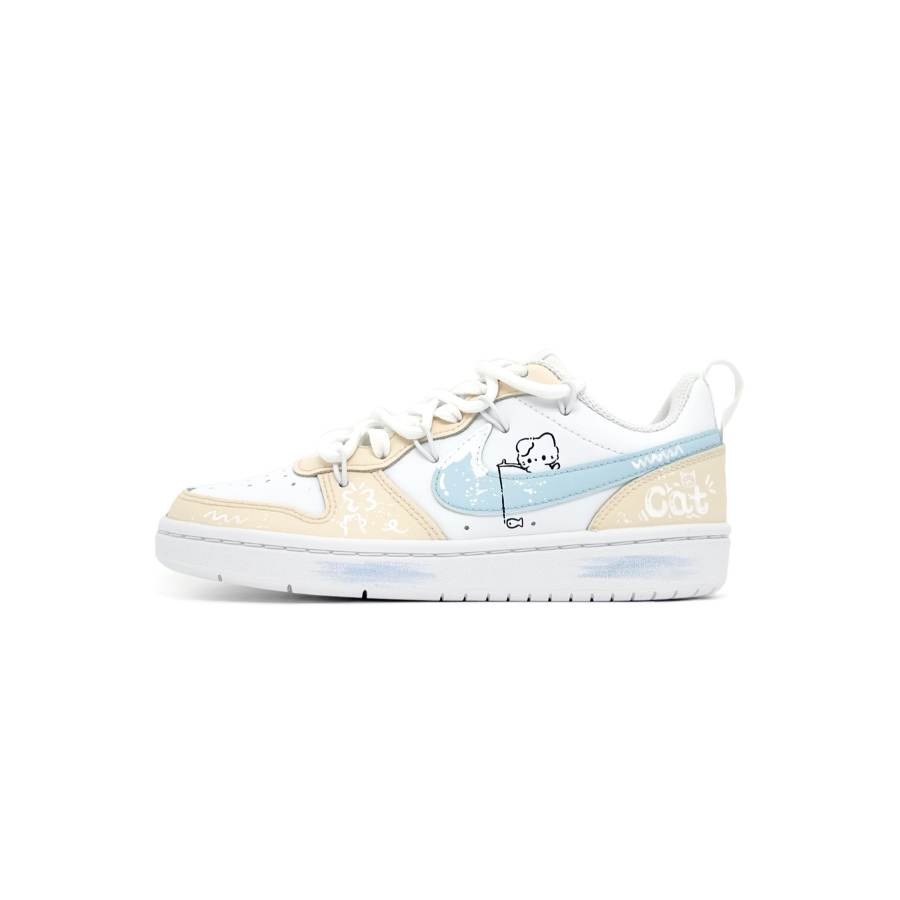 Nike Nike Court Borough Low 2 Leather Slip Resistant Cushioning Abrasion Resistant Low top Kids' Skateboarding Shoes