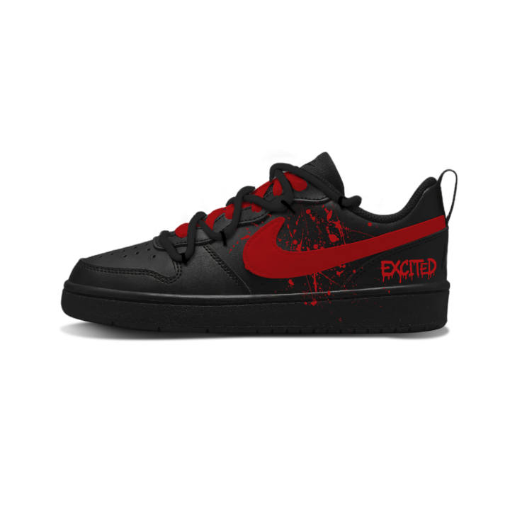 Nike Nike Court Borough Excited Synthetic Leather Low top Skateboard Shoes Red Kids'