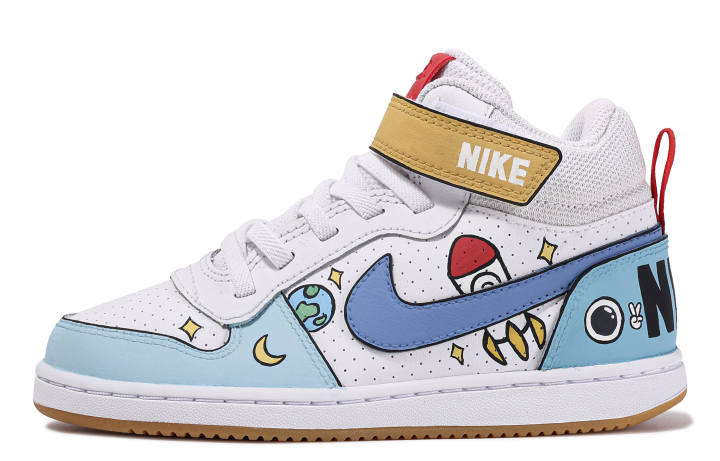 Nike Pre school Nike Court Borough Mid top Skateboard Shoes Blue White