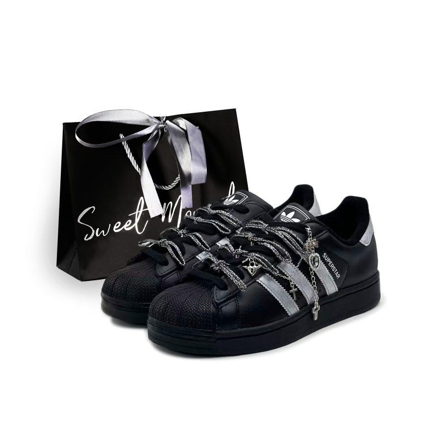 Adidas Originals Superstar 2 Kids' Skateboarding Shoes Black Teenagers