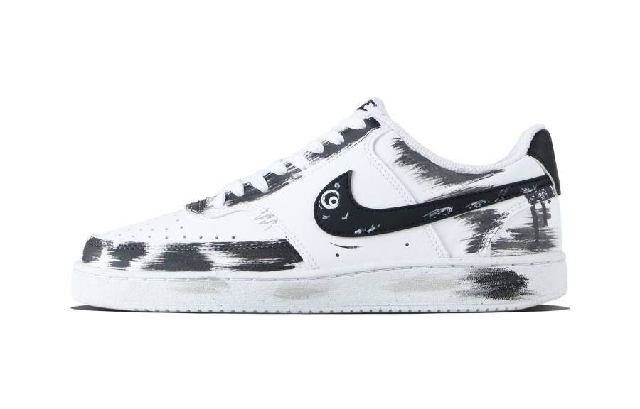 Nike Nike Court Vision 1 Brush Trajectory Abrasion Resistant Abrasion Resistant Low top Skateboard Shoes Unisex Black
