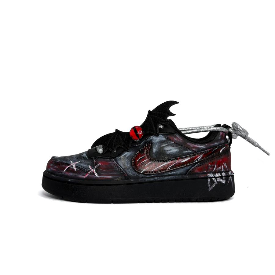 Nike Nike Court Borough Radiant Red Synthetic Leather Abrasion Resistant Slip Resistant Low top Skateboard Shoes Black Red