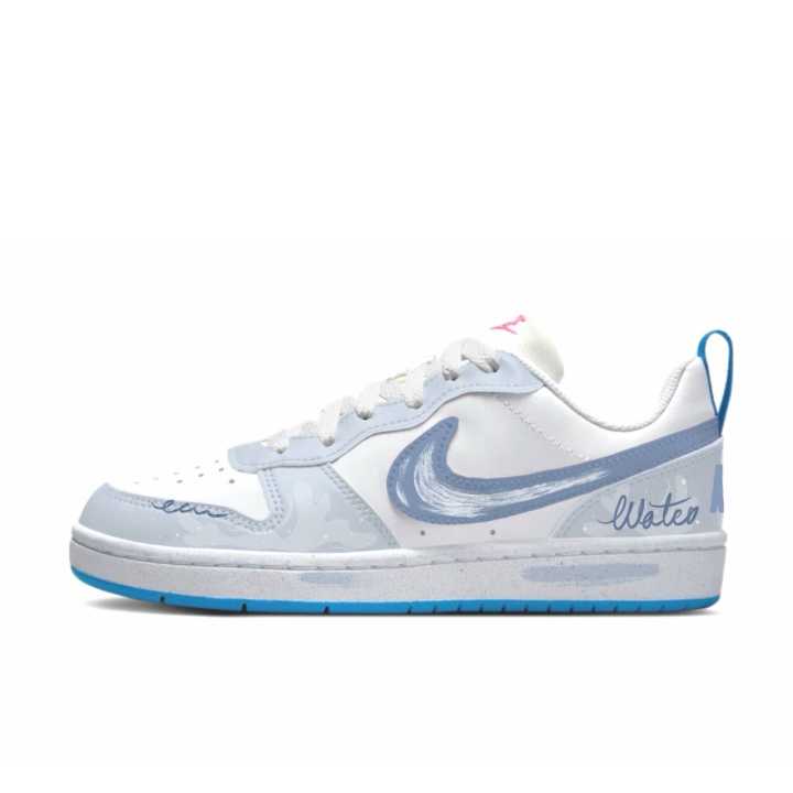 Nike Nike Court Borough Mist Ripple White Synthetic Leather Slip Resistant Abrasion Resistant Low top