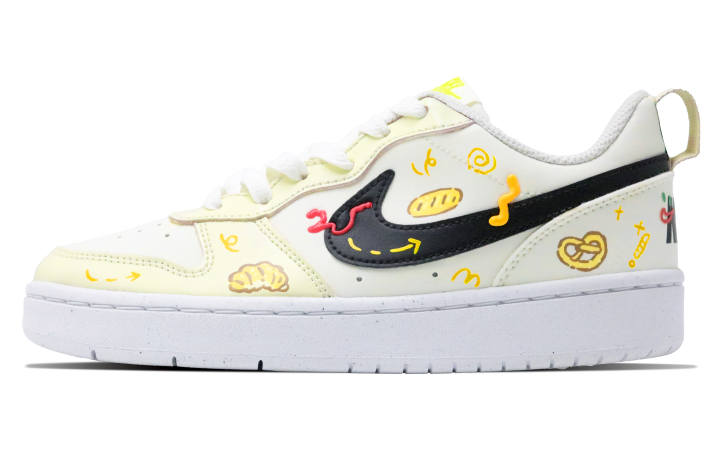 Nike Nike Court Borough Cookie Synthetic Leather Slip Resistant Abrasion Resistant Low top Kids' Skateboarding Shoes