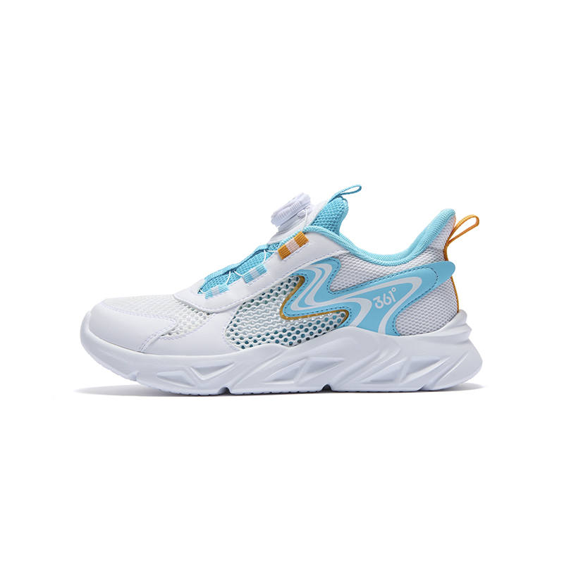 361°KIDS Synthetic Leather, Textile Low top Running Shoes White Blue Yellow Unisex