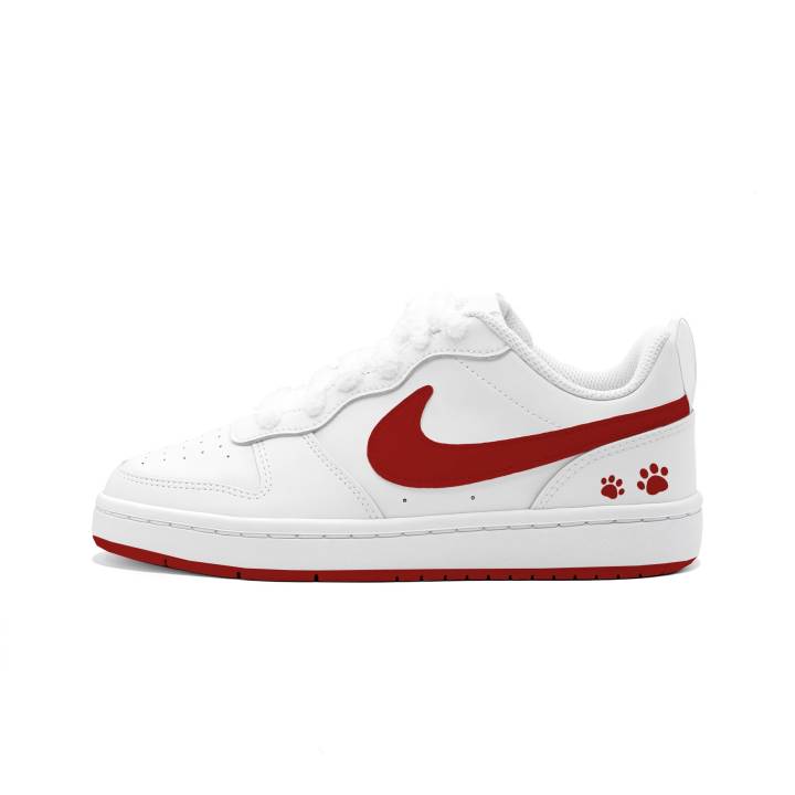 Nike Nike Court Borough Red Claw Seal, Manufactured By Bug II Leather Cushioning Abrasion Resistant Slip Resistant Low top