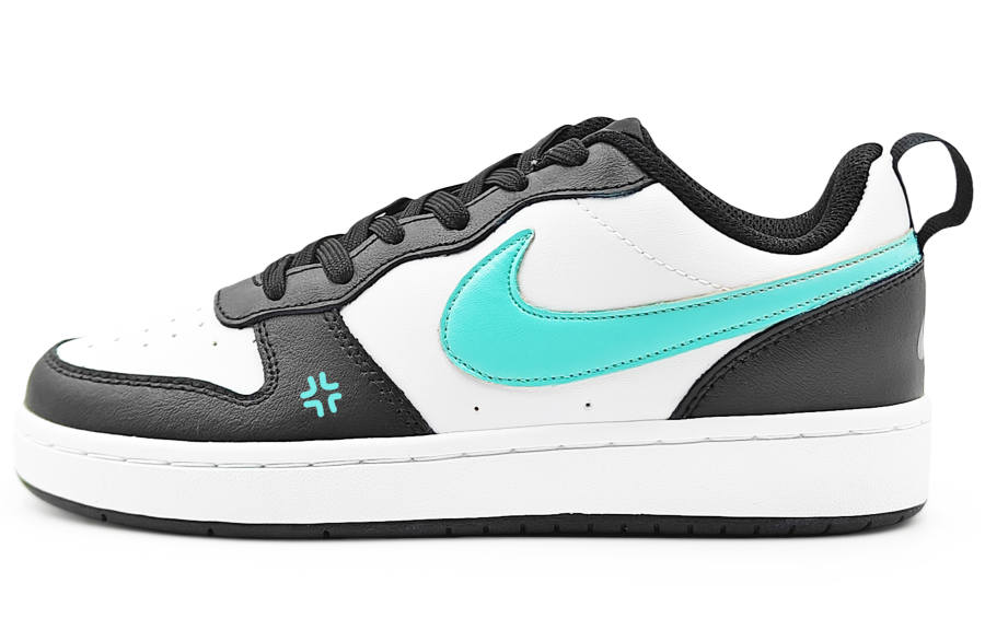 Nike Nike Court Borough Low 2 Leather Low top Kids' Skateboarding Shoes Black Cyan Teenagers