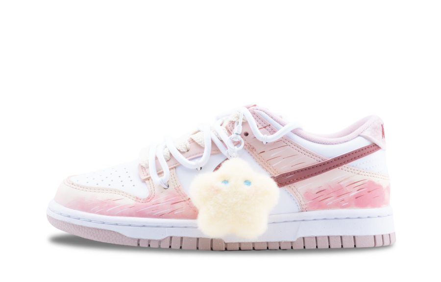 Nike Nike Dunk Pink Velvet Slip Resistant Abrasion Resistant Low top Kids' Skateboarding Shoes Pink Teenagers