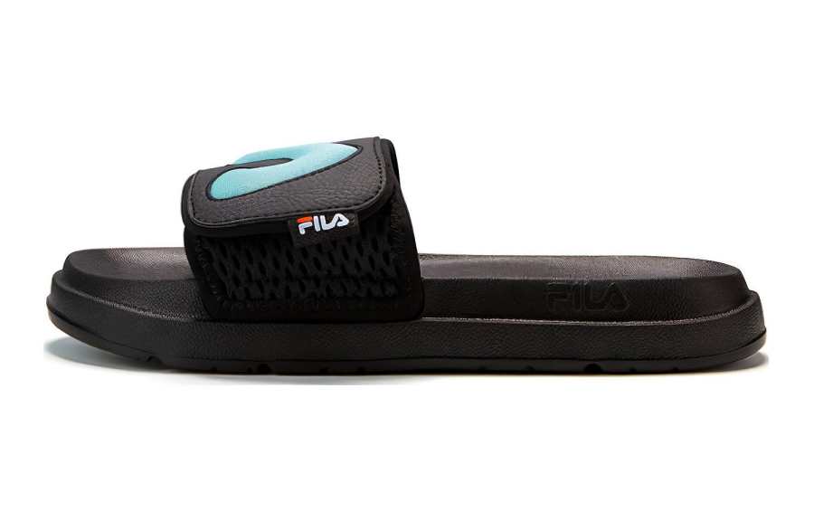 FILA KIDS Rubber Plastic Pattern Kids' Home Slippers Black Green