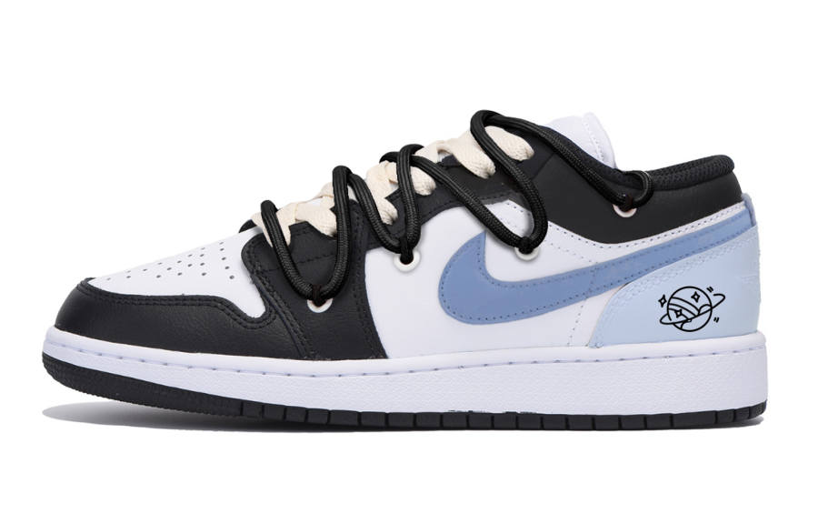 Jordan Jordan Air Jordan 1 Slip Resistant Low top Children's Basketball Shoes Black Teenagers
