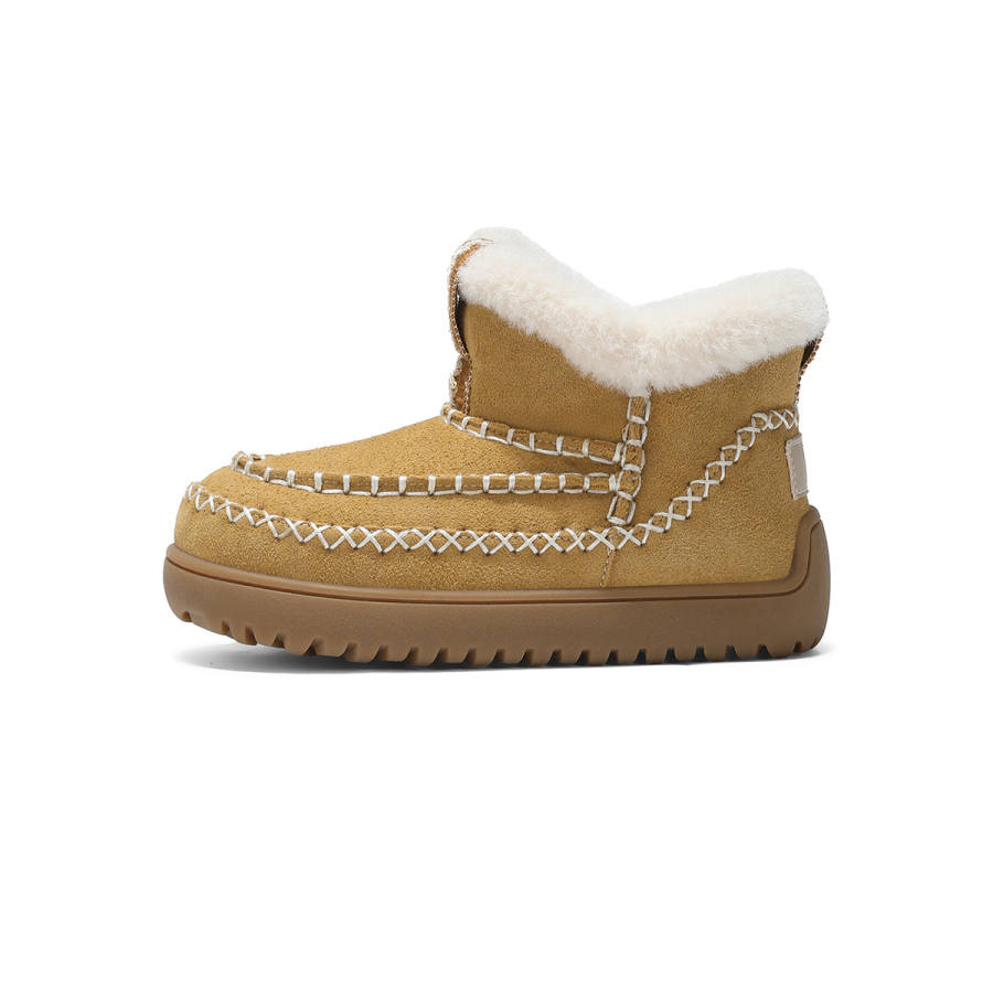 LEE KIDS Fleece Lined Lining Comfortable Fashion Versatile Trendy Outdoor Sports Students Campus High top Snow Boots