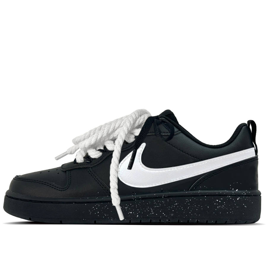 Nike Nike Court Borough Snow Shadow Leather Slip Resistant Low top Kids' Skateboarding Shoes Black Teenagers