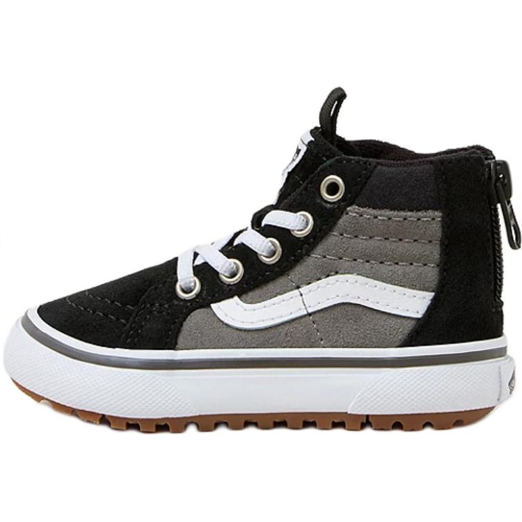 Vans SK8 HI Abrasion Resistant Waterproof And Breathable High top Toddler Shoes Black Gray Infant And Toddler