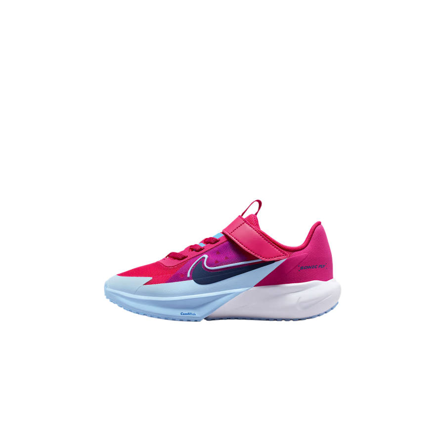 Nike Nike SONIC FLY Abrasion Resistant Low top Kids' Running Shoes Rose Red/University Blue Children Aged 3 7 Years Old