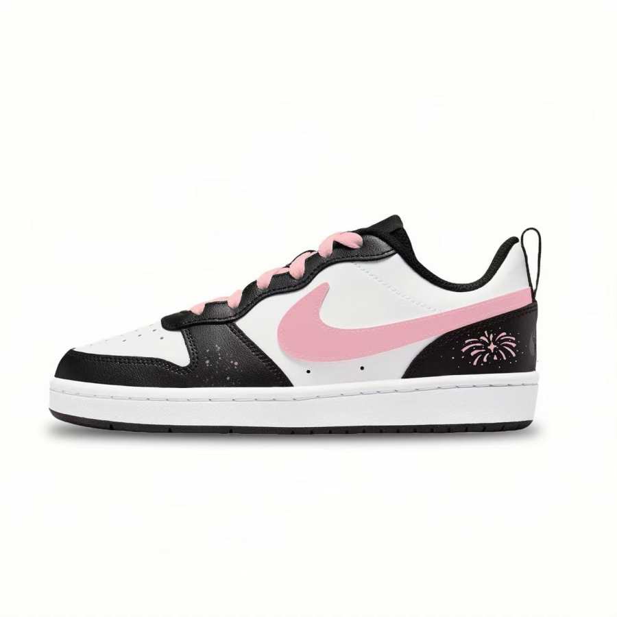 Nike Nike Court Borough Synthetic Leather Low top Kids' Skateboarding Shoes Black Pink Unisex
