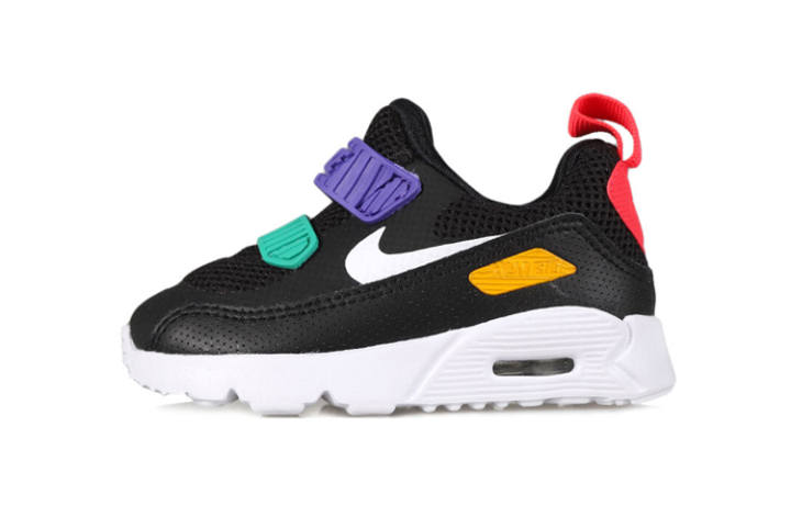 Nike Nike Air Max 90 Cushioning Low top Running Shoes Black Purple Infant And Toddler