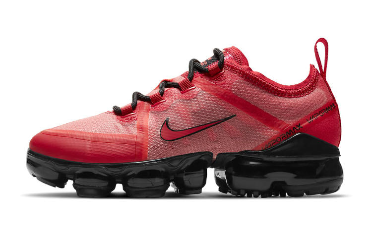 Nike Nike VaporMax 2019 Cushioning Breathable Low top Running Shoes Red Black Unisex