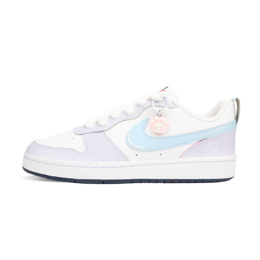 Nike Nike Court Borough Grape Jelly Cushioning, Wear Resistant Low top Kids' Skateboarding Shoes Blue Teenagers