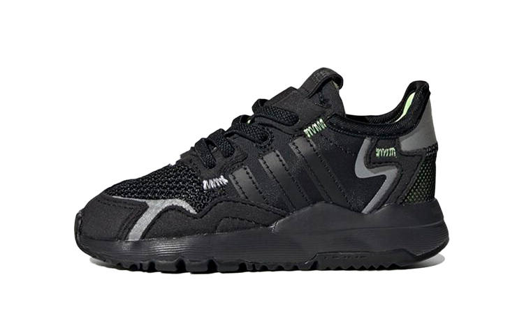 Adidas Originals Nite Jogger El I Abrasion Resistant Abrasion Resistant Low top Toddler Shoes Black Infant And Toddler