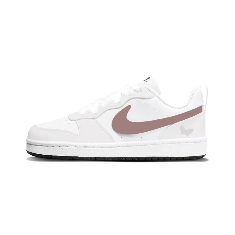 Nike Nike Court Borough Synthetic Leather Abrasion Resistant Low top Kids' Skateboarding Shoes White Brown Unisex