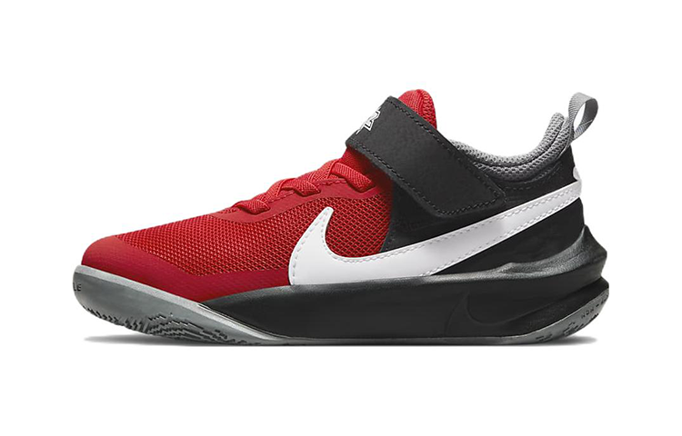 Nike Nike Team Hustle D 10 Cushioning Abrasion Resistant Low top Children's Basketball Shoes Black Red