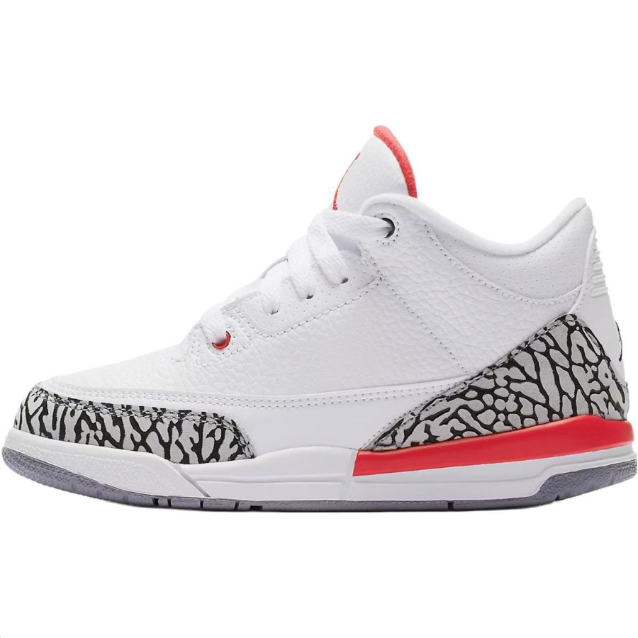 Jordan Jordan Air Jordan 3 Anti Kick And Abrasion Resistant Mid top Children's Basketball Shoes White
