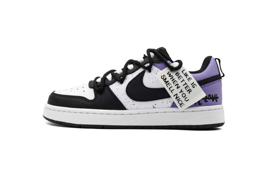 Nike Nike Court Borough Prism Leather Abrasion Resistant Low top Kids' Skateboarding Shoes Black Teenagers