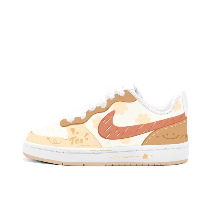 Nike Nike Court Borough Cocoa Warm Tea Leather Slip Resistant Cushioning Abrasion Resistant