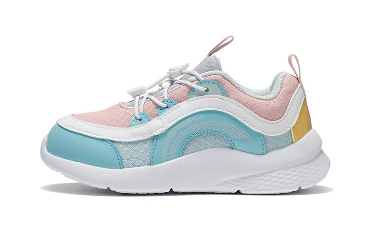 Li-Ning YOUNG Li Ning YOUNG Comfortable Slip Resistant Cushioning Abrasion Resistant Low top Kids Lifestyle Shoes Blue Pink
