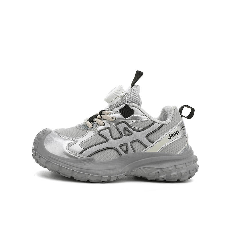 Jeep Running Collection Synthetic Leather Abrasion Resistant Breathable Slip Resistant Low top Running Shoes Kids'