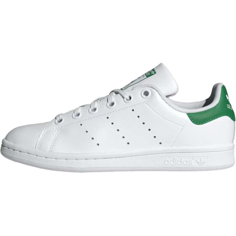 Adidas Originals Stan Smith Leather Abrasion Resistant Low top Kids' Skateboarding Shoes White Teenagers
