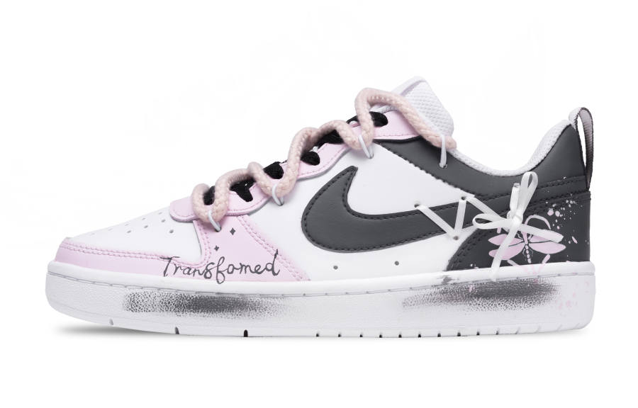 Nike Nike Court Leather Slip Resistant Abrasion Resistant Cushioning Low top Kids' Skateboarding Shoes White Pink Women's