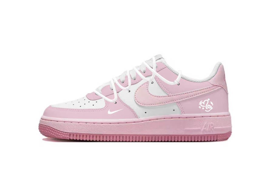 Nike Nike Air Force 1 Princess On The Run Leather Slip Resistant Abrasion Resistant Low top Kids' Skateboarding Shoes