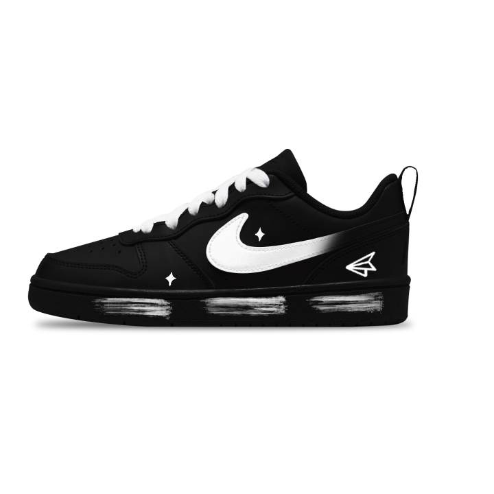 Nike Nike Court Borough White Plane Leather Slip Resistant Abrasion Resistant Slip Resistant Abrasion Resistant Low top