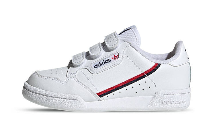Adidas Originals Continental 80 Comfortable Breathable Low top Kids' Skateboarding Shoes White