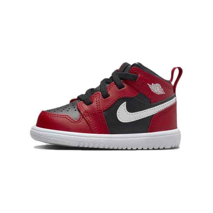 Jordan Jordan Air Jordan 1 Comfortable And Lightweight Slip Resistant Abrasion Resistant Mid top Toddler Shoes Red Black