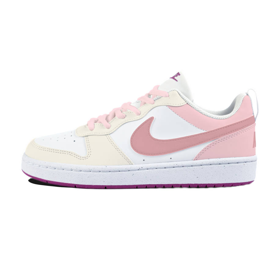 Nike Nike Court Borough Slip Resistant Abrasion Resistant Low top Kids' Skateboarding Shoes White Teenagers
